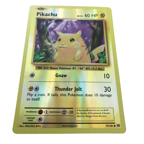 Pokémon Card Pikachu 35/108 XY Evolutions 2016 Reverse Holo LP-NM - Picture 1 of 6